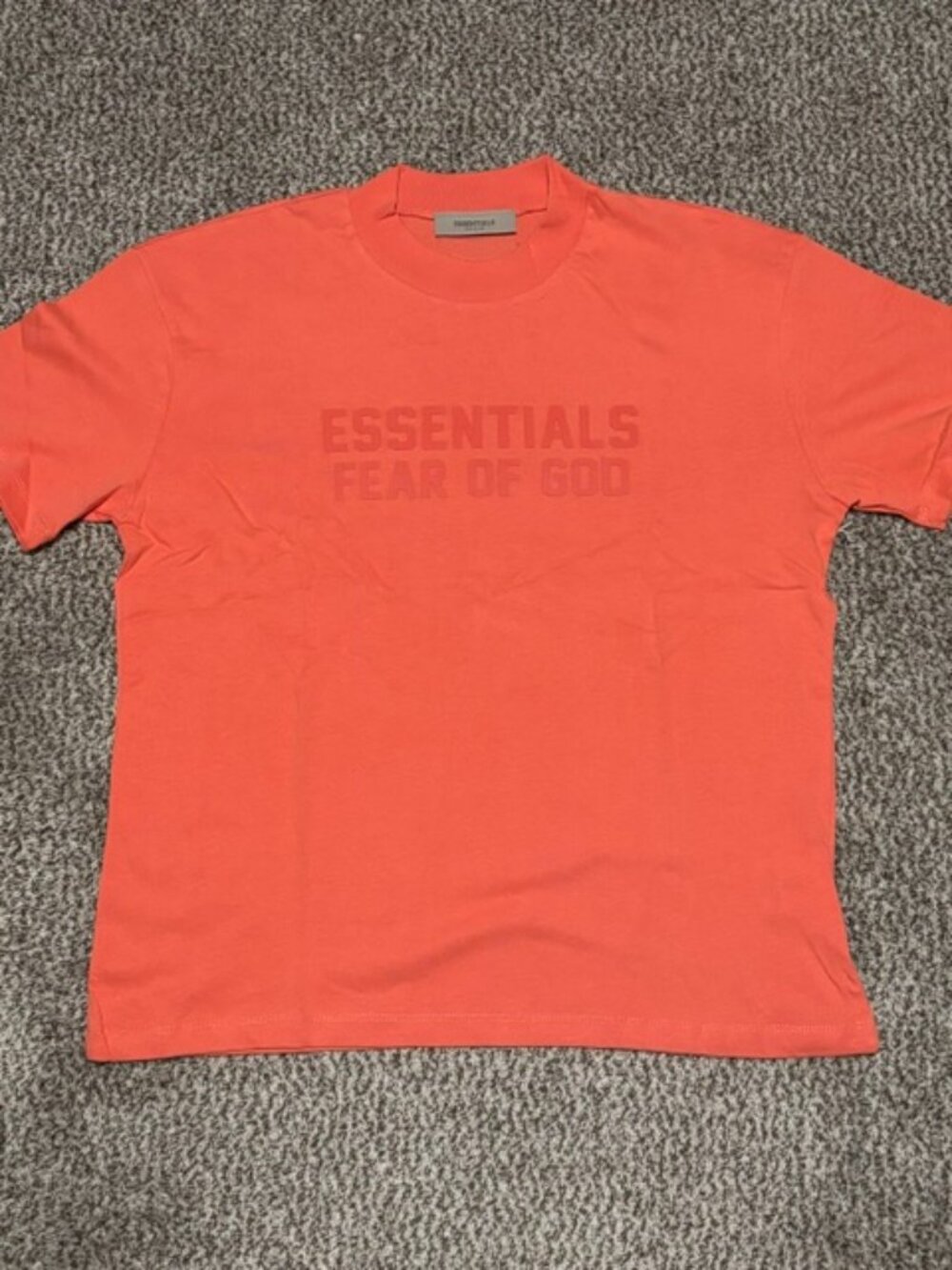 Fear of God Essentials Coral Orange Logo T-Shirt Streetwear